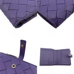 ボッテガヴェネタ BOTTEGAVENETA 二つ折り財布 マキシイントレチャート ジップ 600270 パープルの画像