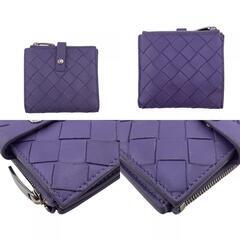 ボッテガヴェネタ BOTTEGAVENETA 二つ折り財布 マキシイントレチャート ジップ 600270 パープルの画像