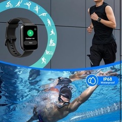 ⭐️新品未開封⭐️1.83インチ大画面⭐️スマートウォッチ iPhone&Android対応 防水 睡眠管理 通話機能 Alexaの画像