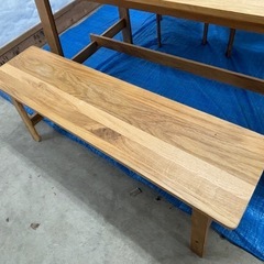 【バナナ苫小牧】 Metnoa-Table メットノアテーブル ダイニングテーブルセット イス2脚&ダイニングベンチ 木目調 状態良好！ の画像