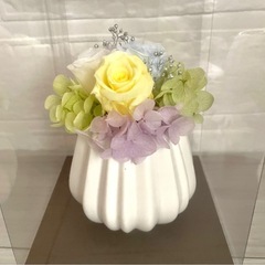 仏花　黄色×青×白の画像