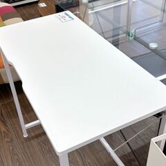 札幌 東区 コンパクトデスク ホワイト 横80×高さ75×奥行46cm スチール パソコン/PC 机 の画像