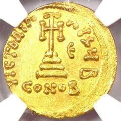 NGC 鑑定済 古代ローマ ビザンチン ビザンツ帝国 コンスタンスII ソリッドス 4/5 4/5 金貨 コイン 古銭  美術品  資産          の画像