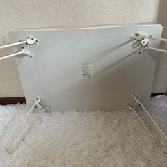 おしゃれ ガラステーブル 折りたたみ 見せる収納 机 70cm 白 家具の画像