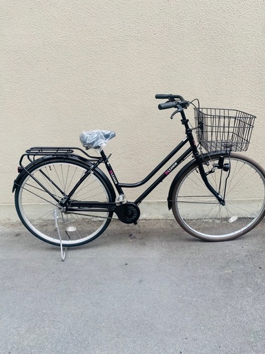 27インチのレトロ風中古自転車。あちこち新品部品使用で長持ち。防犯登録も込みの料金なので、譲渡証明とか抹消手続き、自転車屋さんに行って防犯登録とかの手間なく乗れます