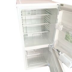 【現状販売品】U-ing/ユーイング　110L　2ドア冷蔵庫　ホワイト　2018年製　冷凍庫トレイに割れ有　IKX-133の画像