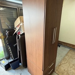 【バナナ苫小牧】美品 スリムワードローブ ブラウン系 下引き出し付き 美品の画像