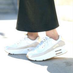厚底 ❤️ 盛れ スニーカー NIKE Air Max 90 ホワイト 白の画像