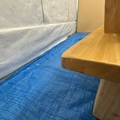 【バナナ苫小牧】美品 天然木 3人掛けダイニングベンチ ブラウンクッション付 状態良好！の画像