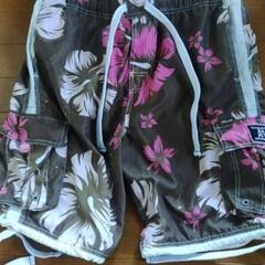値引き可！　水着　メンズ　Mサイズ　アバクロ　茶　ピンク　白　ブラウン　ホワイト　サーフ　海　プール　Abercrombie & Fitch　アバクロンビーの画像