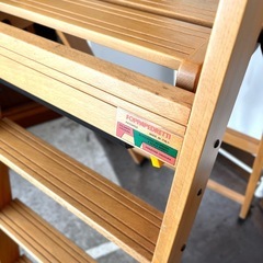 【武蔵小山店】 イタリア製　脚立　木製脚立　FOPPAPEDRETTI　フォッパペドレッティ　ステップラダー　折りたたみ脚立　おしゃれ脚立　デザイン脚立　室内脚立　ハイチェア　踏み台　インテリア脚立　木製ステップ ラダー 脚立 梯子　の画像