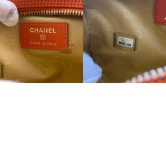 シャネル CHANEL ポーチ ココボタン オレンジの画像