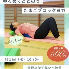 【初回¥500】たまごブロックでリラックスヨガで疲れを癒しませんか？の画像