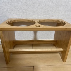 犬　食器台　えさ皿　木製の画像