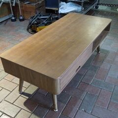 ニトリ 北欧デザイン 引出1 左右前後どこでも 幅110cm ローテーブル センターテーブル 札幌市東区 新道東店の画像