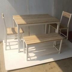 ☆おしゃれな今風の木目調ダイニング4点セット☆