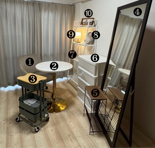 【まとめ売り】北欧インテリア家具セット おしゃれ サロン開業・新生活に◎