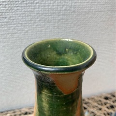 配送可能　名工　山本正年　花生　共箱　陶印有り 花器　茶道具　華道具　アンティーク　時代物　山陶窯　骨董　古道具　古玩　古董の画像