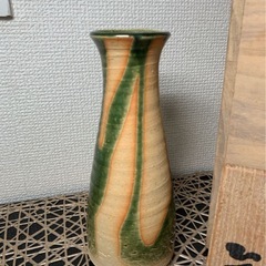配送可能　名工　山本正年　花生　共箱　陶印有り 花器　茶道具　華道具　アンティーク　時代物　山陶窯　骨董　古道具　古玩　古董の画像