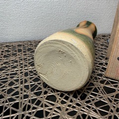 配送可能　名工　山本正年　花生　共箱　陶印有り 花器　茶道具　華道具　アンティーク　時代物　山陶窯　骨董　古道具　古玩　古董の画像