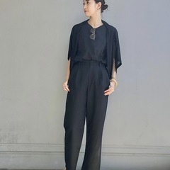 UNIQLOリネンブレンドタックワイドパンツの画像