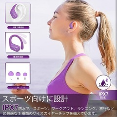 【新品】ワイヤレスイヤホン 耳掛け式イヤホンBluetoothイヤホン 瞬時接続の画像
