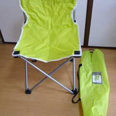 ◆美品 折りたたみ椅子 アウトドア キャンプ チェア  ライムグ...