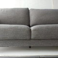 ☆美品ニトリ3人掛け布張りソファー シンプルグレー☆の画像