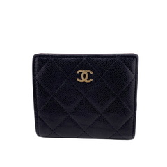 シャネル CHANEL 二つ折り財布 キャビアスキン マトラッセ スモールウォレット AP3178 ブラックの画像