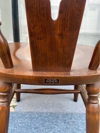中古　和製ヴィンテージ　飛騨家具　WINDS太平　SOLID WOOD アームチェア 天然木 肘掛 イス ダイニング 椅子
