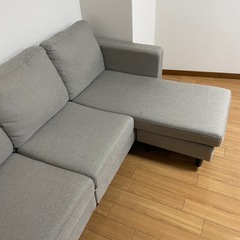 MODERN DECO 3人掛けソファ オットマン一体型も可 グレーの画像