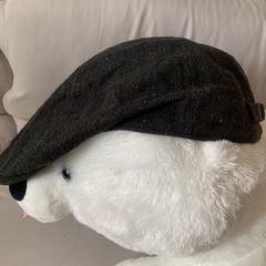 メンズ黒ハンチング帽の画像