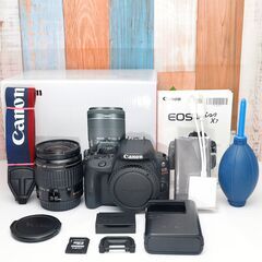 【全国送料無料】 Canon EOS Kiss X7✨ショット数わずか！ 元箱付きレンズセット ズームセット✨ 届いたらすぐに使えます✨ キヤノン キャノンの画像