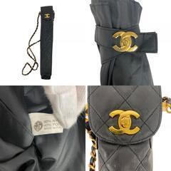 シャネル CHANEL 傘 ココマーク ターンロック 携帯 チェーンショルダー ブラックの画像