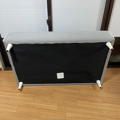 フラットソファ ミニベッド ビッグオットマン フレキシブル背もたれ 枕付き グレーの画像