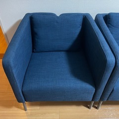 IKEA EKERÖ エーケロー パーソナルチェア スキフテボー ダークブルー 二脚セットの画像