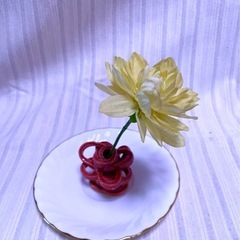 萩焼き花留め（赤）の画像