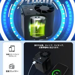  腰掛け扇風機 【21000mAh大容量・1台6役】 ウエストファン　7段階風力調節 26時間連続使用  USB充電 の画像