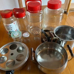 果実酒瓶　瓶　鍋　パスタ鍋　ほか　台所用品　まとめて ジャンク