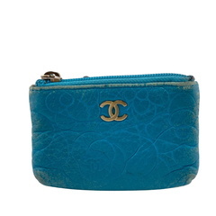 シャネル CHANEL ポーチ カメリア キーリング ブルーの画像