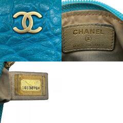 シャネル CHANEL ポーチ カメリア キーリング ブルーの画像