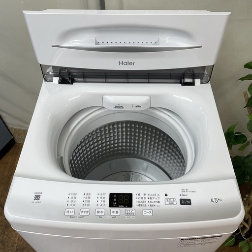 R418 ☀️ 2024年製の美品♪ Haier 洗濯機（洗濯4.5㎏) JW-U45EA ⭐ 動作確認済 ⭐ クリーニング済