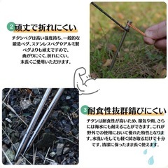 Soomloom チタンペグ  30cm × 8本 スームルームチタン製ペグ の画像