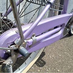 札幌【低床タイプ パンクしにくい 22インチ 自転車】ブロックダイナモライト＆カゴ＆荷台＆カギ付き Attivo アッティーボ DCM 藤色系 パープル系色 ママチャリ シティサイクル 北20条店の画像