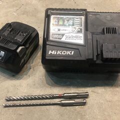 ★廃番品 動作確認済み HIKOKI ハイコーキ DH36DPA コードレス ロータリハンマドリル バッテリー2個付 充電器付き ケース有　リサイクルショップ札幌　買取本舗　西野店の画像