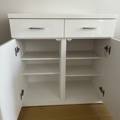 食器棚　キッチン収納　ニトリ　ホワイトの画像