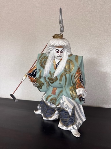 博多人形　鏡獅子　ガラスケース付き 博多人形鏡獅子ケース入り (Hiro) 赤間のおもちゃ《人形》の中古