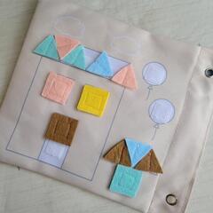 スリコ フェルト 知育 パズル 知育シート 3coins スリーコインズの画像