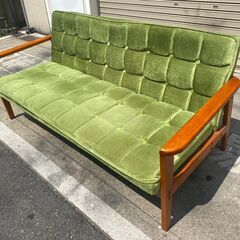 A620♠️カリモク Kチェア風ソファ リビングソファー 3Pソファ の画像