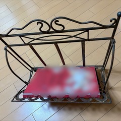 アンティーク調 アイアン マガジンラック 折りたたみ式の画像